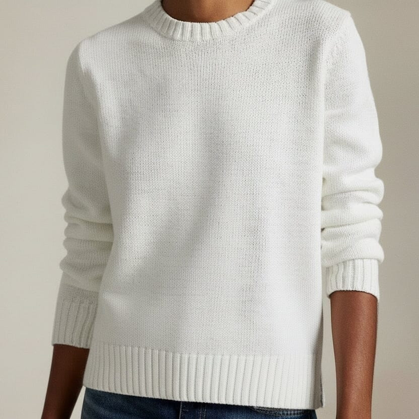 Polo Bear Crew Neck Sweater in Linen-Cotton Blend