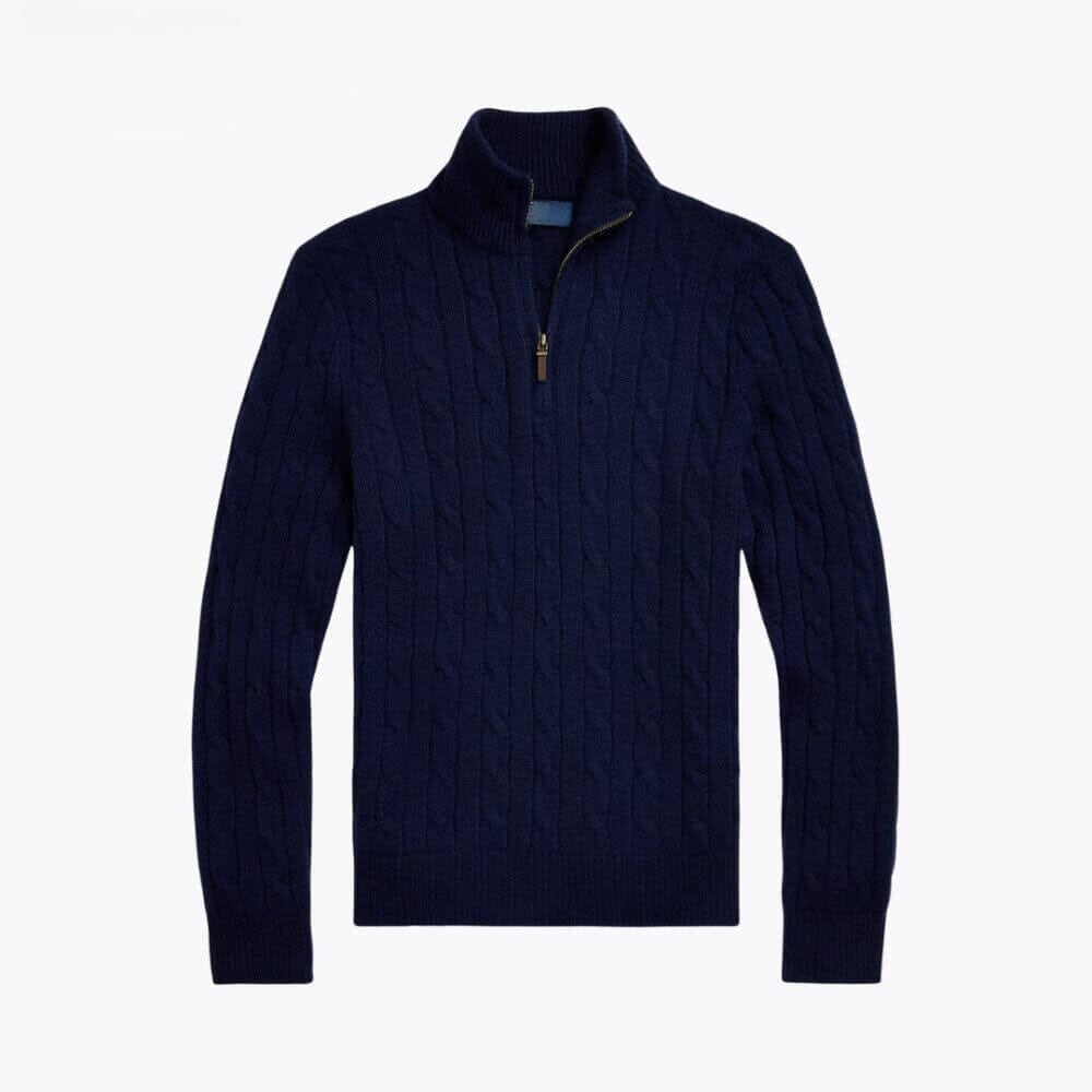 Cable-Knit Cashmere Quarter-Zip Jumper