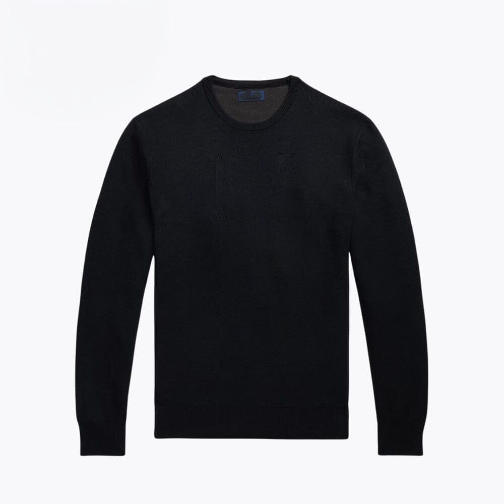 Mesh-Knit Cotton Crewneck Sweater