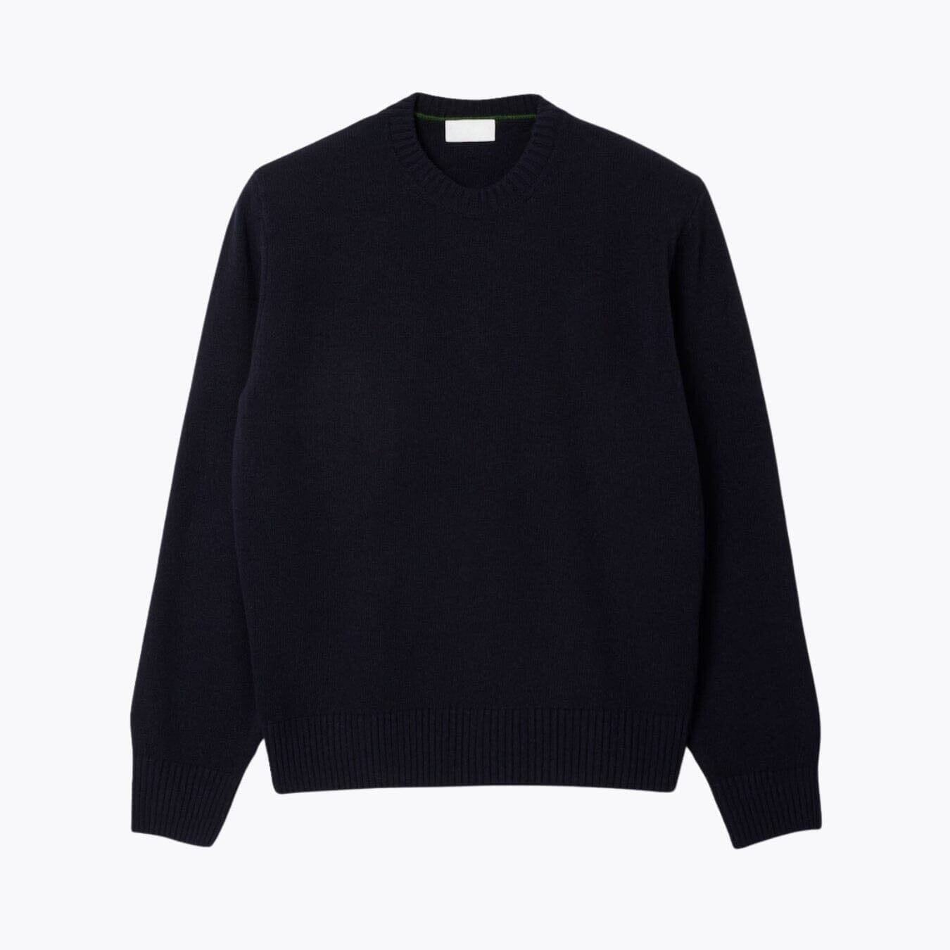 Carded Wool Crew Neck Sweater