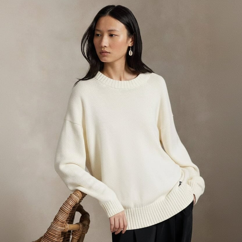 Polo Bear Cotton Crew Neck Sweater